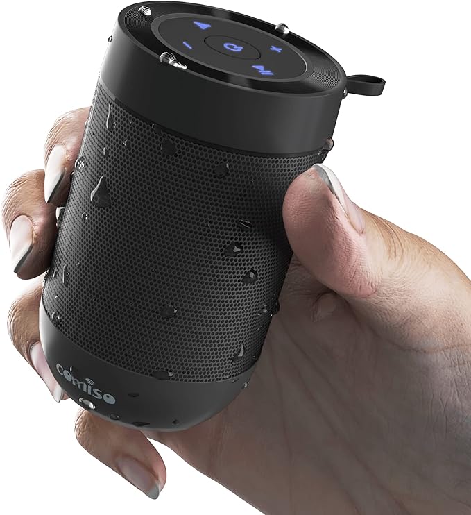 Bluetooth Speaker,5.3 Bluetooth Speakers Wireless,TWS Stereo Pairing,Built in Mic,360 HDSound,IP65 Waterproof Speaker,Support TF Card, for Home/Party/Outdoor/Beach, Gift for Men/Women-Black