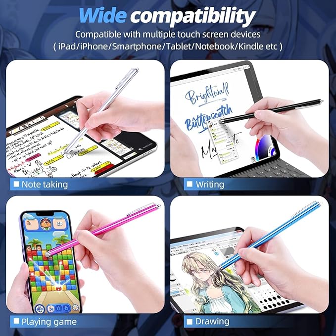 Mesh Fiber Stylus Pen Replacement Tips (20 Pcs) for Capacitive Touch Screen, High Sensitivity, Soft, No Scratch, Slow wear, Smartphone,Tablet Stylus Fibre Nibs