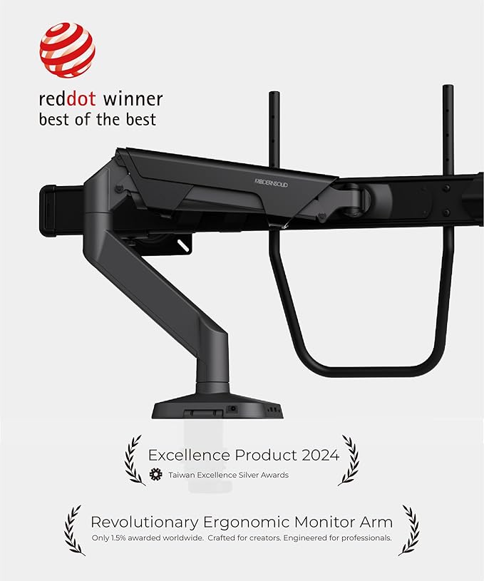Dual Monitor Arm Desk Mount with Gas Spring & USB Charging, Fits 17–32” inches Screens up to 33 lbs, VESA 75x75/100x100, Crossbar Handle for Easy Adjustment, Black, Dual