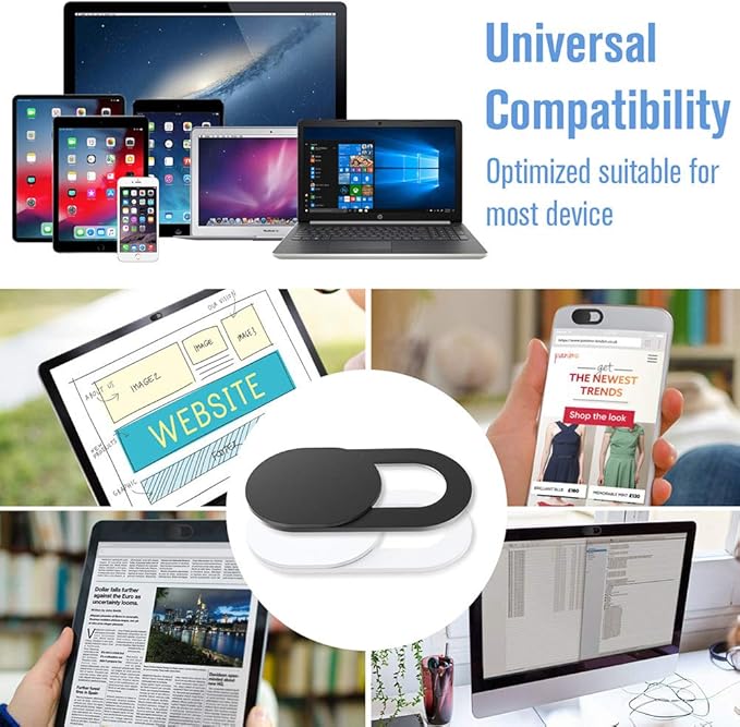Ultra-Thin Laptop Webcam Cover [6 Pack], Compatible with MacBook, Laptop, PC, iMac, iPad, iPhone 6/7/8 Plus, Protect Privacy and Security