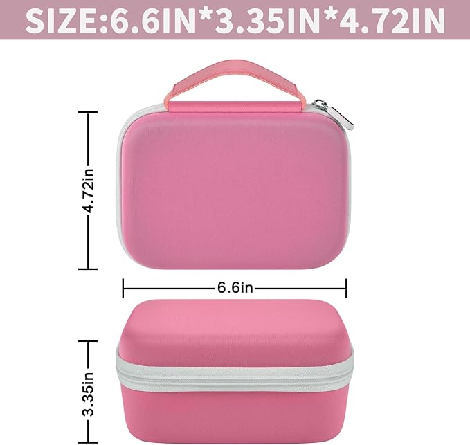 Case Compatible with Phomemo M110 Label Maker - Portable Mini Bluetooth Thermal Label Maker Carrying Storage Bag for Printer Labels, USB Cable and Accessories - Pink (Box Only)
