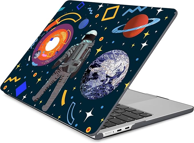 Batianda Premium Case for New MacBook Air 15 inch 2025 M4 2024 2023 with M3 M2 Chip Model A3241/A3114, Designed Protective Plastic Hardshell & Keyboard Cover & Screen Protector, Astronaut Planet