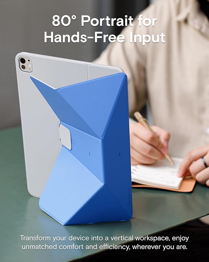 MOFT Dynamic Folio Case for iPad Pro 13 Inch (M4) 2024, Silm Magnetic Stand Case with 20+ Viewing Angles, Auto Wake/Sleep, Ultra Thin, Panna Cotta x Faded Jeans