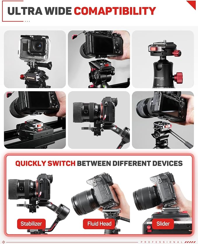 IFOOTAGE Q38-BASE Quick Release Base for Tripod/Monopod/Slider with 3/8" Thread