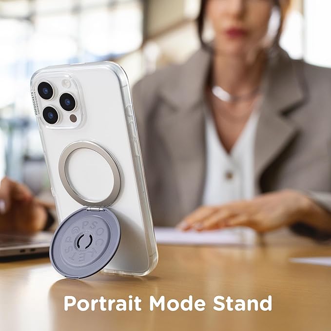 PopSockets Kick-Out Grip for MagSafe, Phone Grip with Built-in Phone Stand, Adjustable Kickstand for Portrait or Landscape, Strong Magnetic Hold, Wireless Charging Compatible - Dusk