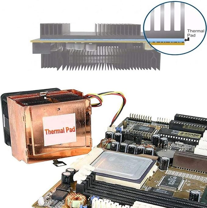 Highly Efficient 12 W/mK Thermal Pad, 100x100x2mm, Insulated, Heat & Temperature Resistant Silicone for IC, SSD, CPU, GPU, Heat Sink & LED Cooling