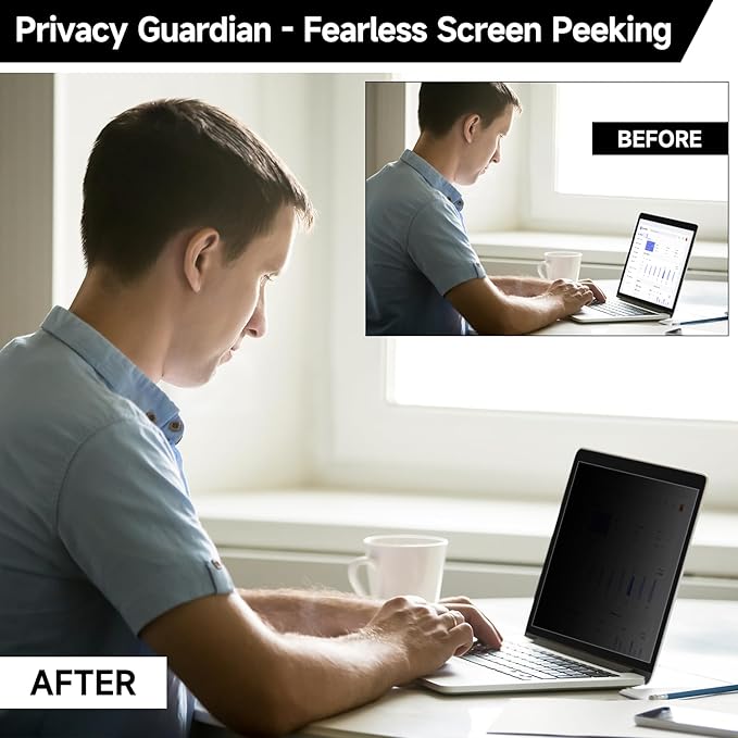 13.3 Inch 1920x1080P (16:9) Laptop Privacy Screen Filter, Anti Blue Light Glare & Anti Scratch Computer Privacy Shield, Not for 13" with 16:10 Aspect Ratio Laptop