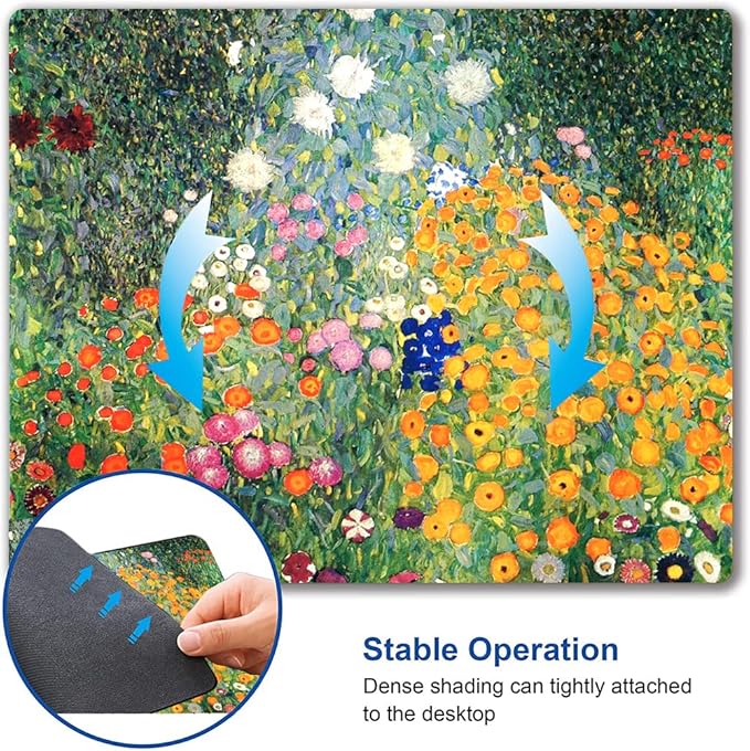 Mouse Pad, Premium-Textured Mouse Mat, Non-Slip Rubber Base Mousepad for Laptop, Computer & PC,9.5×7.9 in, Art Flower
