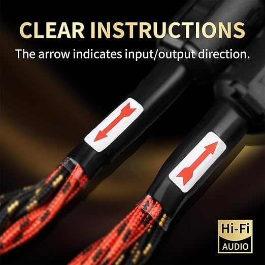 10 AWG Audiophile HiFi Speaker Audio Cable–4N OFC Core,24K Gold-Plated Banana Plugs with Nylon Braid,Compatible with Amplifier,Speakers,AV Receiver & Home Theater(8.20ft/2.5m) 2-Pack