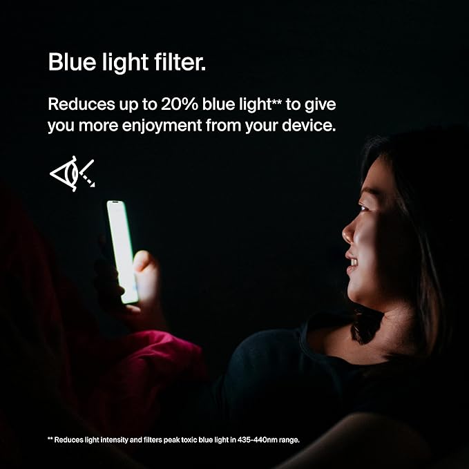 Belkin ScreenForce UltraGlass Blue Light Filter Screen Protector for iPhone 14 Pro Scratch-Resistant Impact Protection w/Included Easy Align Tray for Bubble-Free Application