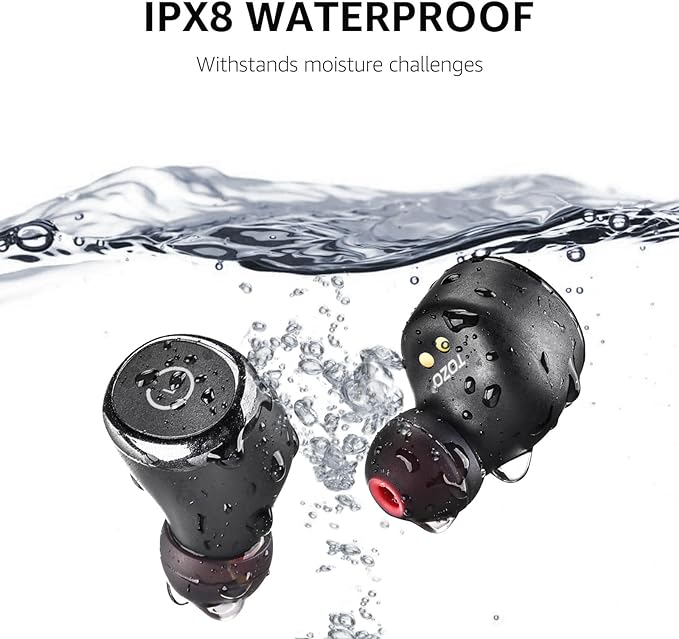 TOZO T10 Wireless Earbuds Bluetooth 5.3 Headphones, App Customize EQ, Ergonomic Design, 55H Playtime, Wireless Charging Case, IPX8 Waterproof Sound in-Ear Headset, 2025 New Version