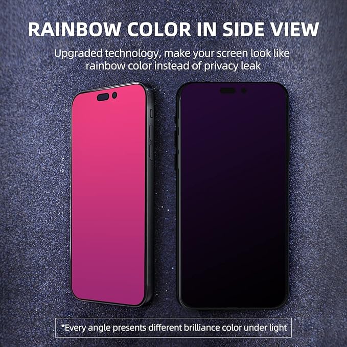 EGKimBa for iPhone 16 Plus Privacy Screen Protector, Gradient Color, Bubble Free, Easy Installation, Auto Dust-Elimination, Anti Blue Light