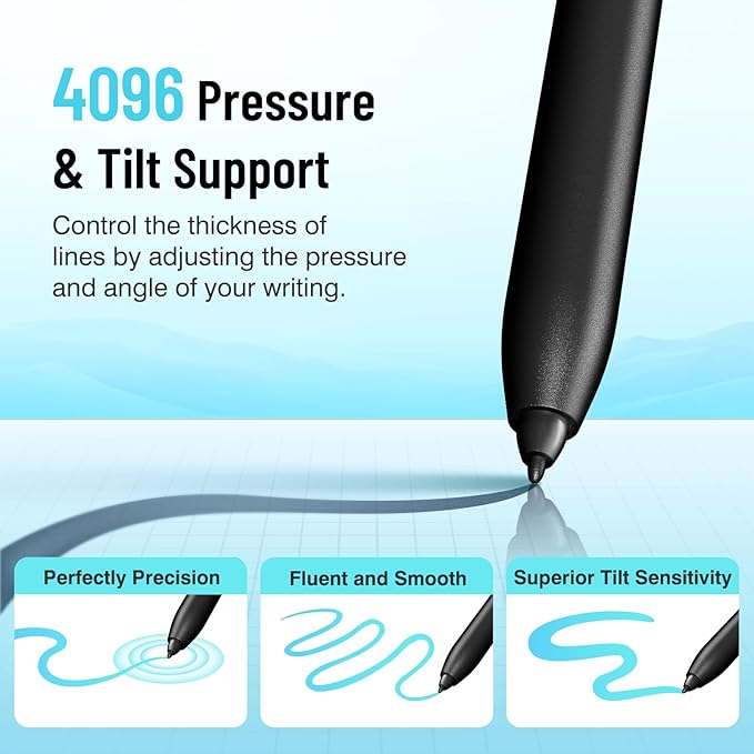 Magnetic Stylus Pen for Remarkable 2 Pen with Eraser, Digital Replacement Pen for Remarkable 2 Stylus Alternative Marker Plus, 4096 Pressure Sensitivity, Palm Rejection, Tilt Support with 5 Pen Tips