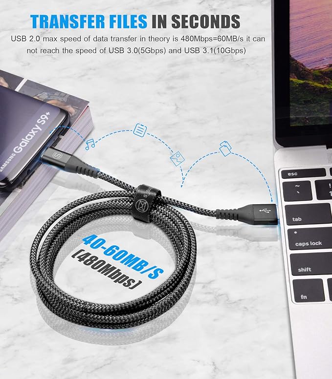 sweguard USB Type C Charger Cable [3-Pack,10ft+6.6ft+3.3ft] iPhone 16 Charger Nylon Braided Cord for iPhone 16 15 Pro Max Plus Samsung Galaxy S24 S23 S22 S21 S20 S10 Note 20 10 A54 Pixel LG Moto PS5