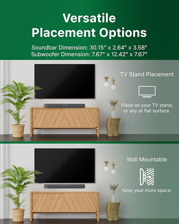PHILIPS B5309 Soundbar 2.1 with Wireless Subwoofer and Immersive DTS Virtual:X Audio Technology - 240W Max Power, Deep Bass, Bluetooth 5.4, Four EQ Modes, HDMI ARC and USB connectivity - Dark Grey