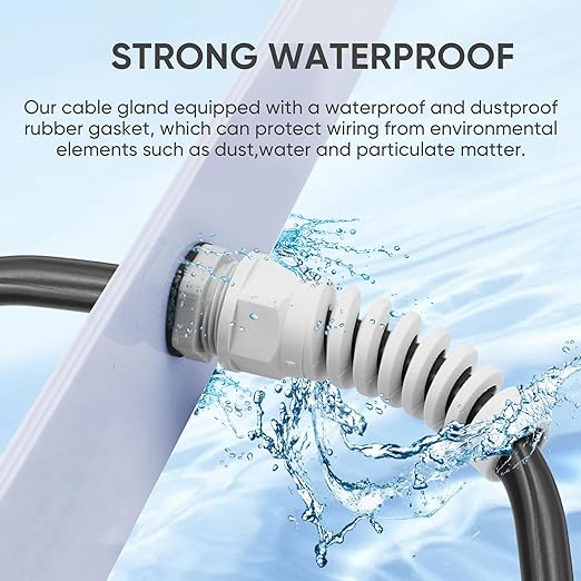 Strain Relief Cord Connector,LISTENJIALE 5Pcs NPT 1" Waterproof Cable Gland Flex Spiral Strain Relief Adjustable 18-25mm Cable Connector Nylon Joint with Gaskets(Grey)