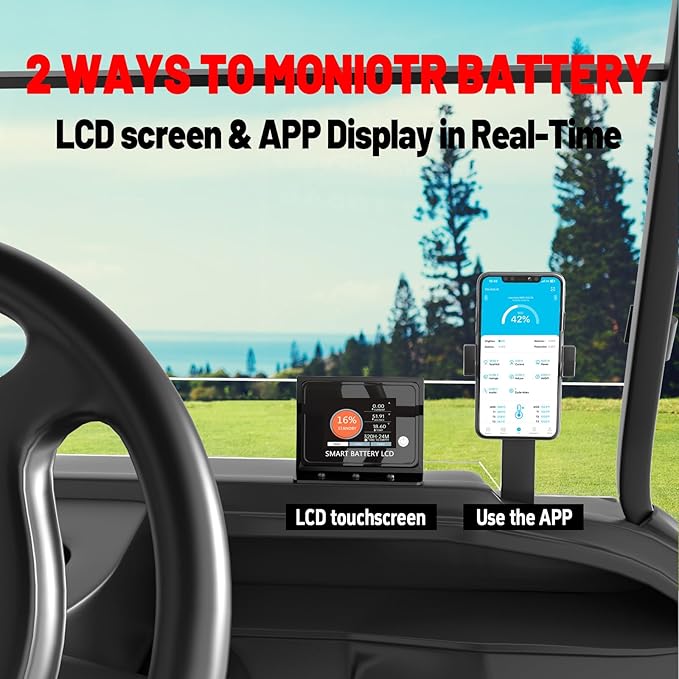 36V 135Ah Golf Cart Lithium LiFePO4 Battery with Charger and 200A BMS Grade A Cells Deep Cycle Rechargeable Battery,10000+ Cycles,Perfect for Golf Cart,Off Grid Applications (36V 135Ah-GC)