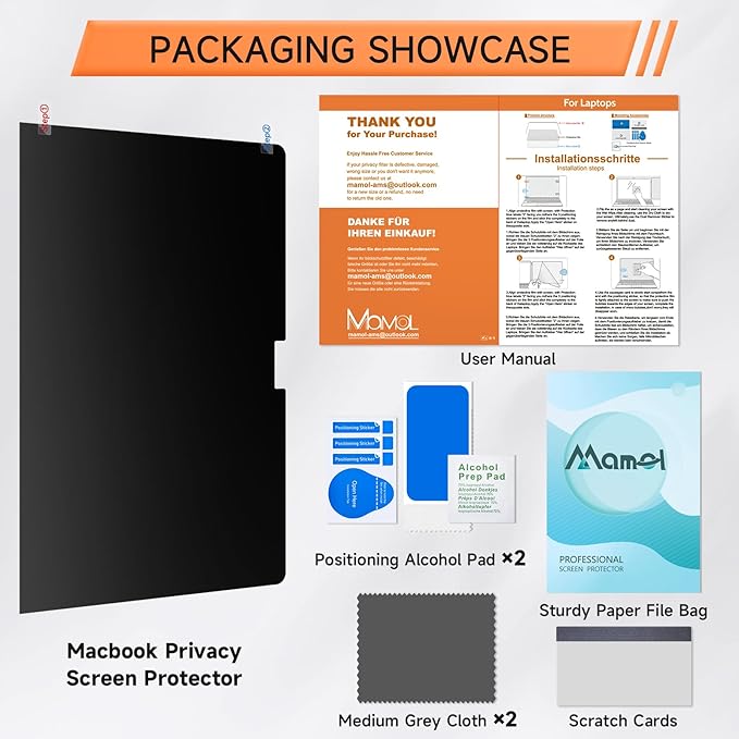 Privacy Screen for MacBook Pro 14 Inch (2021-2024, M1, M2, M3, M4, Pro, Max), Matte Anti Glare Blue Light Filter, Nano No Glue Anti Spy Black Protector for Mac Pro 14In Laptop Computer