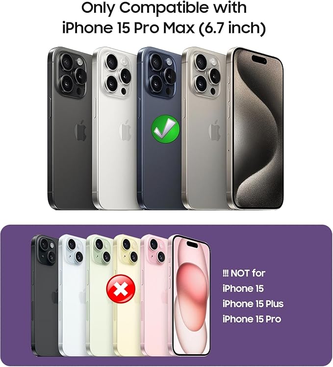 Magnetic for iPhone 15 Pro Max Case [Compatible with MagSafe][Built-in Camera Lens Protector] Slim Soft Silicone Bumper Shockproof Metallic Luster Phone Case (Black)