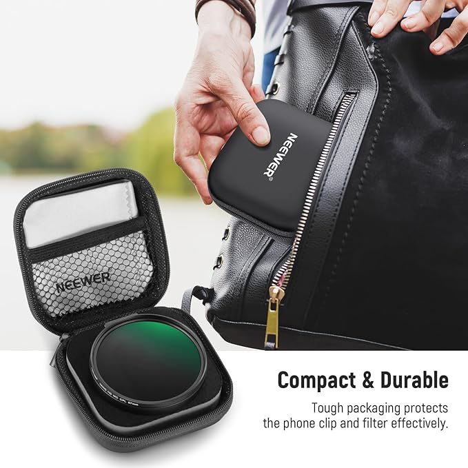 NEEWER CPL Filter for Phone, 67mm Camera Lens Polarizing Filter with Metal Cold Shoe Phone Clip Compatible with iPhone 16 15 Pro Max Plus 14 13 Pro Max Mini 12 11 X XS Max Samsung Galaxy, FL-27