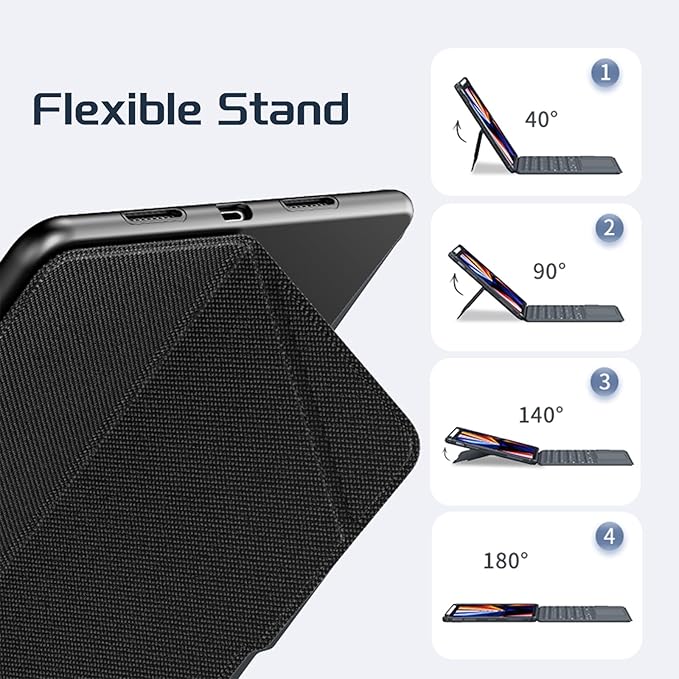 Detachable Keyboard Case for iPad 10th Gen & 11th Gen (A16, 2025), Magnetic, Slim Cover with Multi-Touch Trackpad, Detachable Backlit Keyboard with Kickstand Lightweight, Black