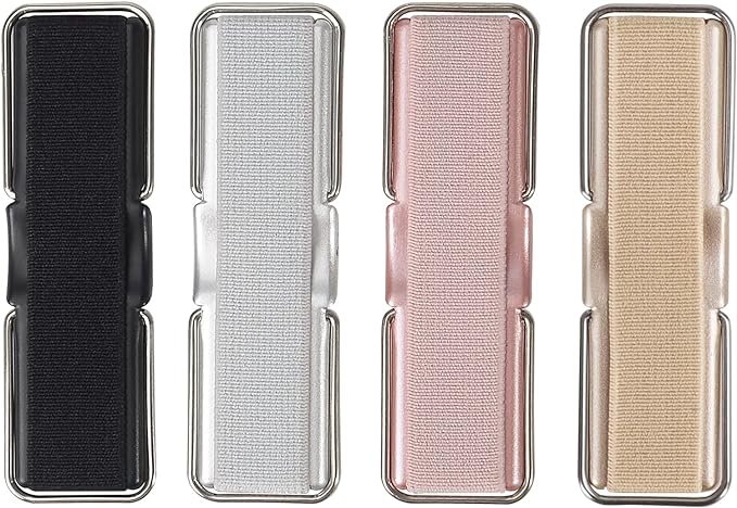 Phone Strap, CISID 4 Pcs Phone Grip with Stand Phone Strap Holder for Hand Finger Kickstand Suitable for iPhone Samsung and Most Smartphones(Black,Silver,Rose Gold,Gold 4PCS)