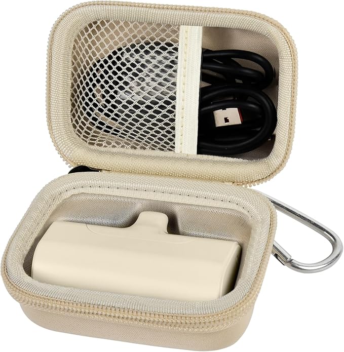 Portable Charger Power Bank Case for Swyop/for Feob/for Charmast/for JEJILL/for LanLuk/for VEGER/for iWALK/for Taegila/for Kuulaa and More Small Charging Battery Pack - Bag Only (Beige)