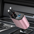 Retractable Car Charger, 4 in 1 Fast Charging 69W Cigarette Lighter Adapter Compatible with iPhone 16,Retractable Phone Charger Compatible with iPhone 16 15 14 13 12 11 Pro Max,Galaxy S25 S24,Pixel 9