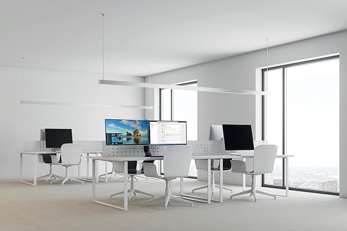 Kensington Dual Monitor Mount for Desk, C-clamp Vesa Monitor Stand Fits 2 Ultrawide Monitors Up to 27 Inches, Low Profile Stand, Height Adjustable Rotating Free Standing Arm, Black