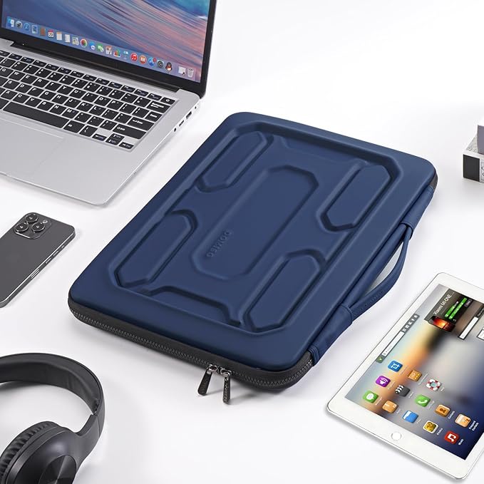 DOMISO 17 inch Laptop Sleeve with Handle Shockproof Waterproof EVA Protective Case for 17.3" ZBook Fury 17.3 G8/MSI GS73VR Stealth Pro/HP Envy 17/LG Gram 17"/ROG Strix GL702VS, Dark Blue