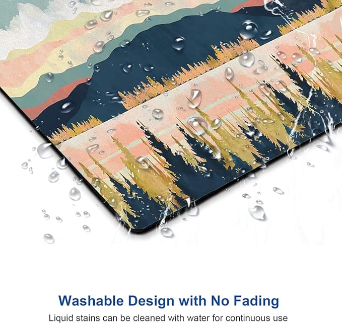 Mouse Pad, Abstract Landscape Mouse Pad, Square Mouse Mat Waterproof Mousepad Non-Slip Rubber Base Mouse Pads for Office Laptop, Modern Art