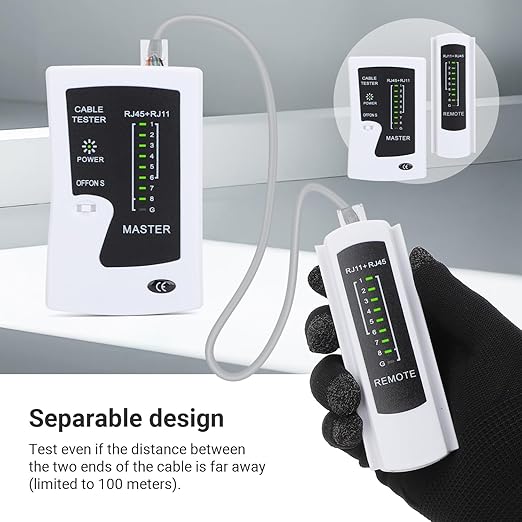 RJ45 Cable Tester Network Cable Tester Ethernet Wire Test Tool for LAN Phone RJ45 RJ11 RJ12 Cat5 Cat5e Cat6 Cat6a Cat7 UTP/Shield Cable