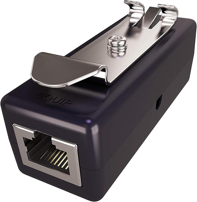 Ethernet Surge Protector - PoE+ - Gigabit - (with DIN Rail Mount Option) - Gas Discharge Tube for Full Protection - RJ45 Lightning Suppressor - LAN Network CAT5/CAT6 Thunder Arrestor - Tupavco TP309