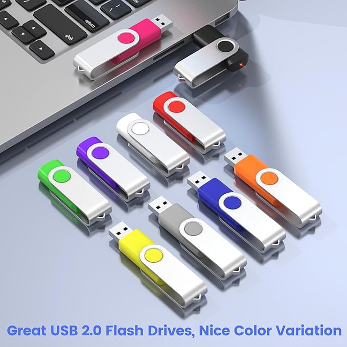 ABLAZE 256MB Flash Drives 500 Pack, USB 2.0 Thumb Drives Bulk Swivel Memory Stick Bulk USB 500 Pack Pendrives 256MB (Mixcolors)