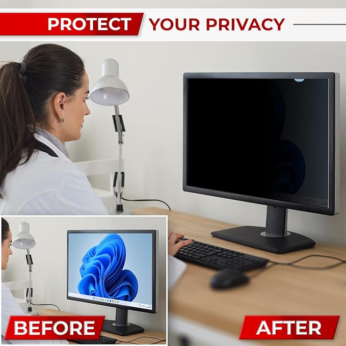 21.5 Inch 16:9 [2 Pack] Computer Privacy Screen Filter for Monitor - Privacy Shield and Anti-Glare Protector