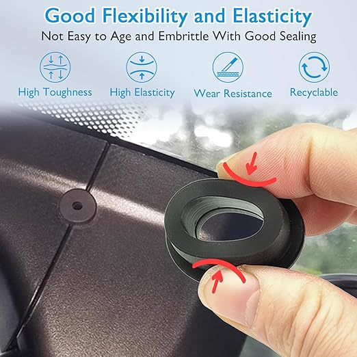 25 Pcs 5/16" Drill Hole, 3/16" ID Silicone Rubber Grommets for Wiring, Top Hat Grommets for Tubes Cables, Waterproof L-Shape O-Ring Seal Hose Gasket in Hydroponic Irrigation Systems