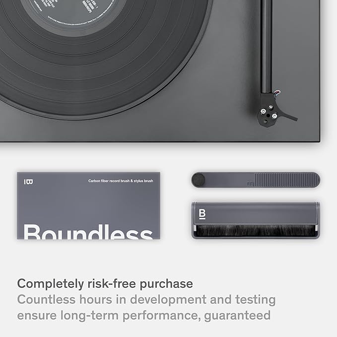 Boundless Audio Record Cleaner Kit - 2-Piece Vinyl Cleaning Kit Includes Record Brush & Stylus Cleaner - Carbon Fiber Anti-Static Vinyl & Stylus Brushes