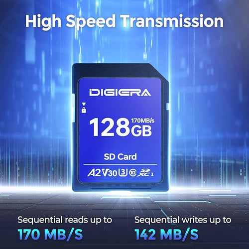 128GB LS100 SDXC UHS-I Memory Card - up to 170MB/s, C10, U3, V30, 4K UHD, SD Card for Computers, Digital Cameras, Home Theatre Devices, Car Navigation Systems (1 Pack)