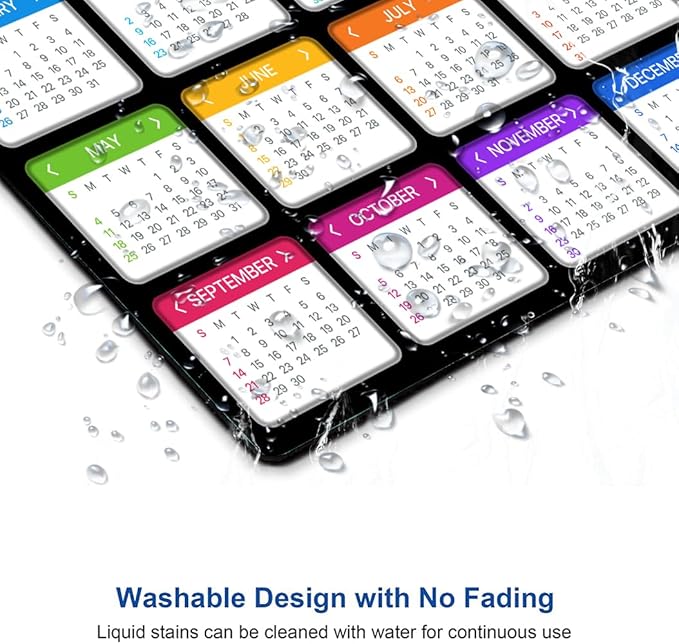 Hokafenle Mouse Pad, Black 2025 Calendar Mouse Pad, Premium-Textured Square Waterproof Mouse Mat Non-Slip Rubber Base MousePads for Office Laptop Home