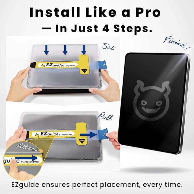 BELLEMOND Tempered Glass Screen Protector designed for iPad Air 13” (M3, 2025 / M2, 2024) - Ultra Clear「EZ Guide」Alignment Kit for Flawless Installation, 10H Hardness - Designed in Japan