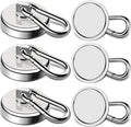 LOVIMAG Magnetic Hooks Heavy Duty, 150LBS Super Strong Magnet Hooks Magnetic Hook Cruise, Neodymium Magnets with Swivel Carabiner Hook for Hanging, Kitchen, Cruise Cabins, Grill, Tool Room-6 Pack