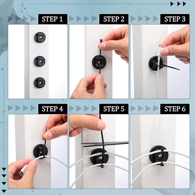 Yookeer 250 Pieces Magnetic Zip Tie Mount Multipurpose Cable Holder Magnets Magnetic Wire Management Bases with Heavy Duty Zip, Mount Nylon Cable Ties in Total (31mm)