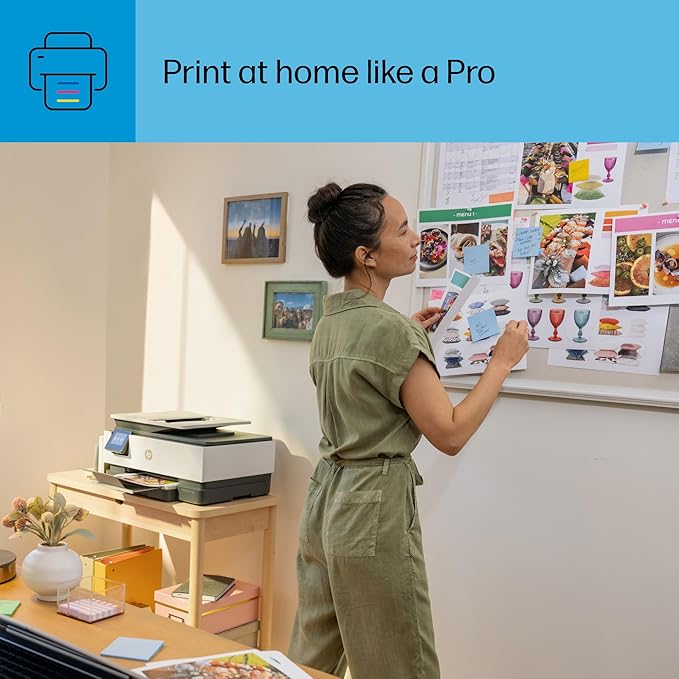 HP OfficeJet Pro 8125e Wireless All-in-One Color Inkjet Printer, Print, scan, Copy, ADF, Duplex Printing, Home & Office, 3 Months of Instant Ink Included (405T6A)