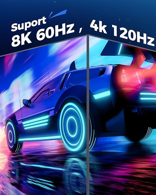 Short HDMI Cable 1.5FT/0.5M - 8K High Speed HDMI Cable,48Gbps,8K 60hz,4K 120hz,Braided,eARC - Compatible for HDTV,PS5,PS4,Blu-ray