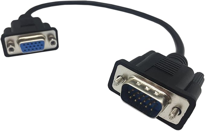 CERRXIAN 1ft VGA SVGA 15 Pin HD15 Male to Female Adapter Video Monitor Extension Cable for PC Laptop TV Porjector(mf)