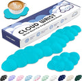 Cloud Wrist Rest for Keyboard and Mouse, Memory Foam PU Leather Keyboard Wrist Rest with Ergonomic Support, Non-Slip Base, Cute Arm Rest Pad & Palm Cushion, Office Desk Accessory, Scuba Blue