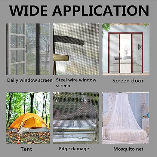 Extra Wide 4” X 197” (16.5FT) Window Screen Repair Tape Kit, Strong Adhesive Fiberglass Covering Mesh Repair Patch Tape for Window Door Tears Holes