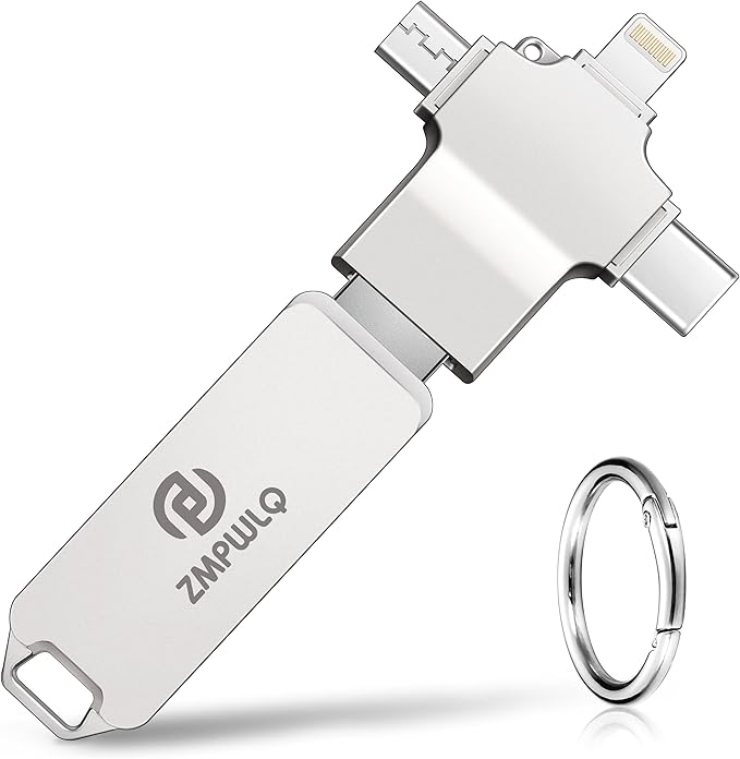 Photo Stick 128GB-Auto-Secure-Backup-USB-Flash-Drive-Saver-Memory-Stick-Photo-Finder for Phone/iPhone/iPad/Android/PC-4-in-1-Thumb-Drive-External-Storage for All Devices,Backup Photos,Videos,Contacts