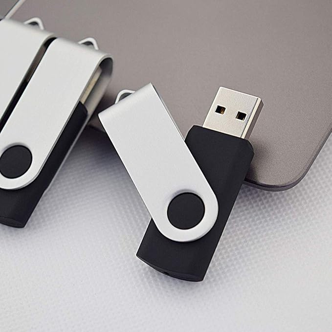 Flash Drives 32GB, Aiibe 20 Pack 32 GB Flash Drive Bulk USB Flash Drives 32GB USB 2.0 Thumb Drive Swivel Memory Stick USB Drive (32GB, Black)