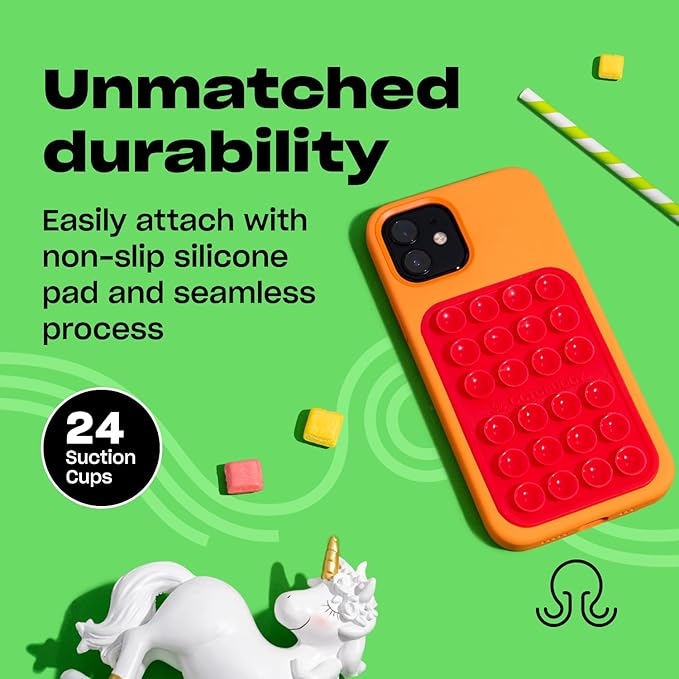 Classic MAX - Silicone Suction Phone Case Adhesive Mount - Hands-Free, Strong Grip Holder for Selfies and Videos - iPhone and Android Compatible - 2.6″ x 3.9″, Chocolate